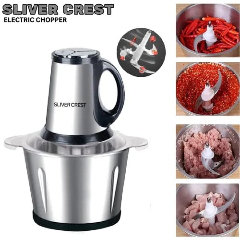 Meat Grinder Chopper ,Electric Stainless Steel Meat Chopper, High-quality Household Grinder Chopper Blender ( 2 LITTER ) - Image 3