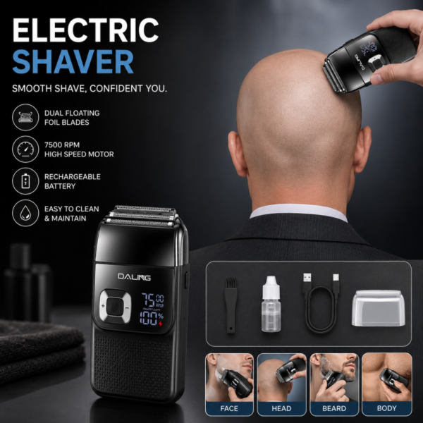 Daling DL-9300 2 in 1 7500RPM Speed Cordless Electric Shaver