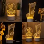 3D Acrylic LED Night Light for Bedroom Decor Bedside Lamp - Image 3