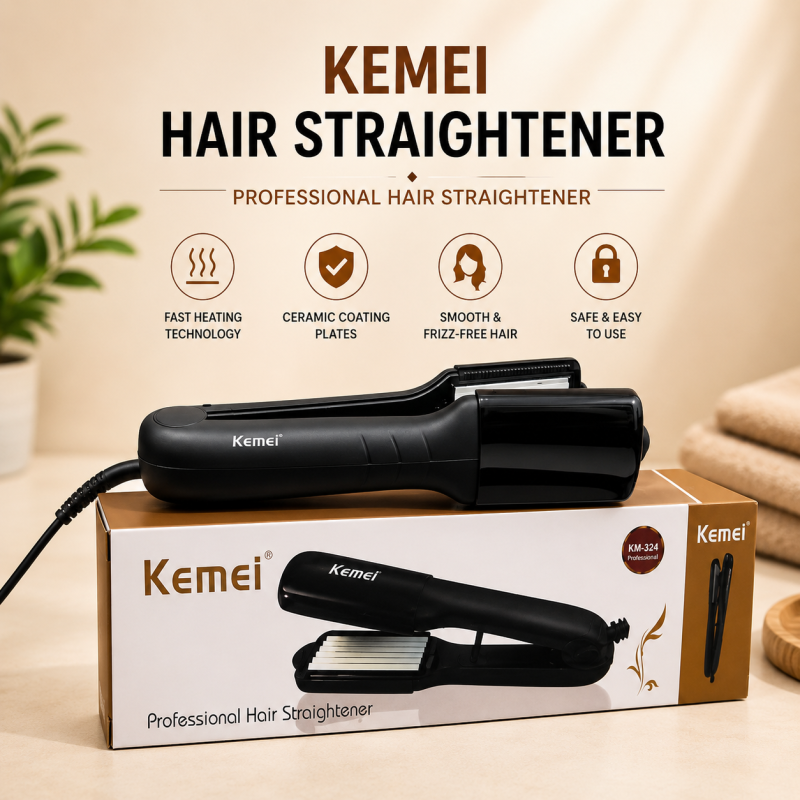 1783582760_ChatGPT_Image_Jul_9,_2026,_12_36_43_PM Kemei Professional Hair Crimper Perfect for smooth, silky, and frizz-free hair in minutes. (KM-324) - Image 1