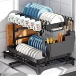 2 Layer Rust Proof Dish Drying Rack | Imported Kitchen Rack - Image 2