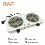 RAF R.8020B Electric Stove 2000W – Double Hot Plate with Temperature Control - Image 2