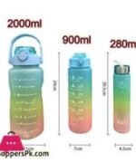3pcs Water Bottles Set Sports, BPA Free, Leak-Proof Water Bottle Cups with Drinking Time Straw - Image 4