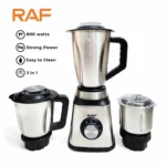 RAf R.8205 3-in-1 Stainless Steel Electric Blender & Grinder – 2L 800W