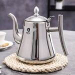 1L Thick Stainless Steel Teapot with Infuser – Golden Silver Tea Kettle - Image 2