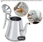 1L Thick Stainless Steel Teapot with Infuser – Golden Silver Tea Kettle - Image 4