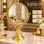 Luxury Oval Table Mirror – Wooden Frame & Base - Image 3