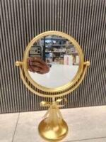 Luxury Oval Table Mirror – Wooden Frame & Base - Image 2